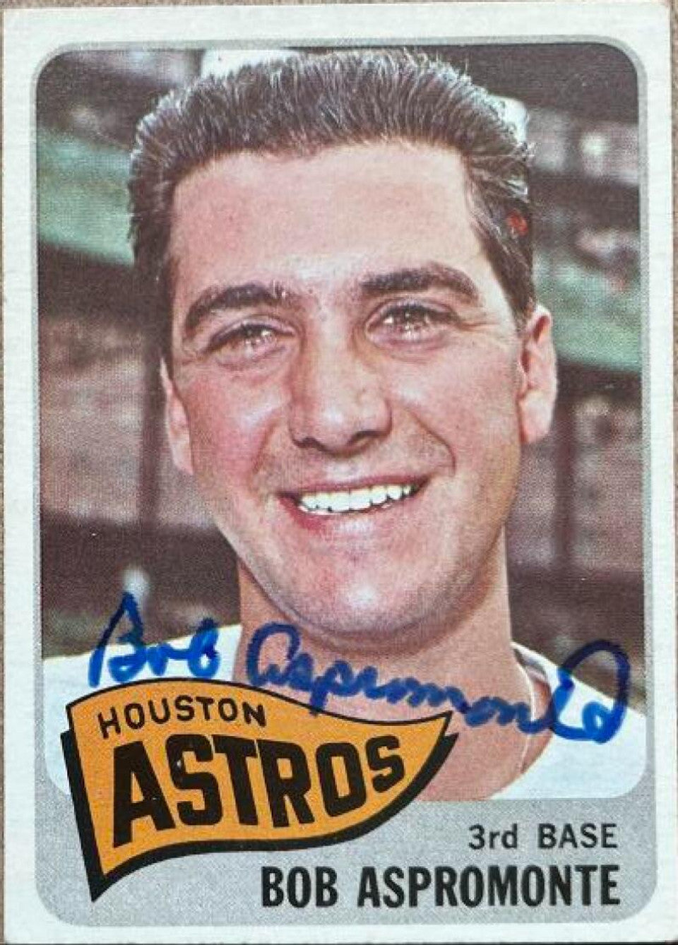 ボブ アスプロモンテ サイン入り 1965 トップス ベースボール カード - ヒューストン アストロズ