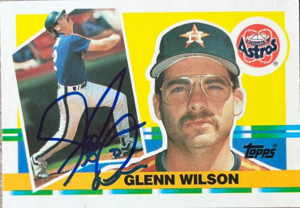 Glenn Wilson Signed 1990 Topps Big Baseball Card - Houston Astros