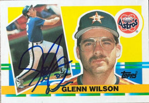 Glenn Wilson Signed 1990 Topps Big Baseball Card - Houston Astros