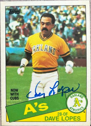 Davey Lopes Signed 1985 Topps Tiffany Baseball Card - Chicago Cubs