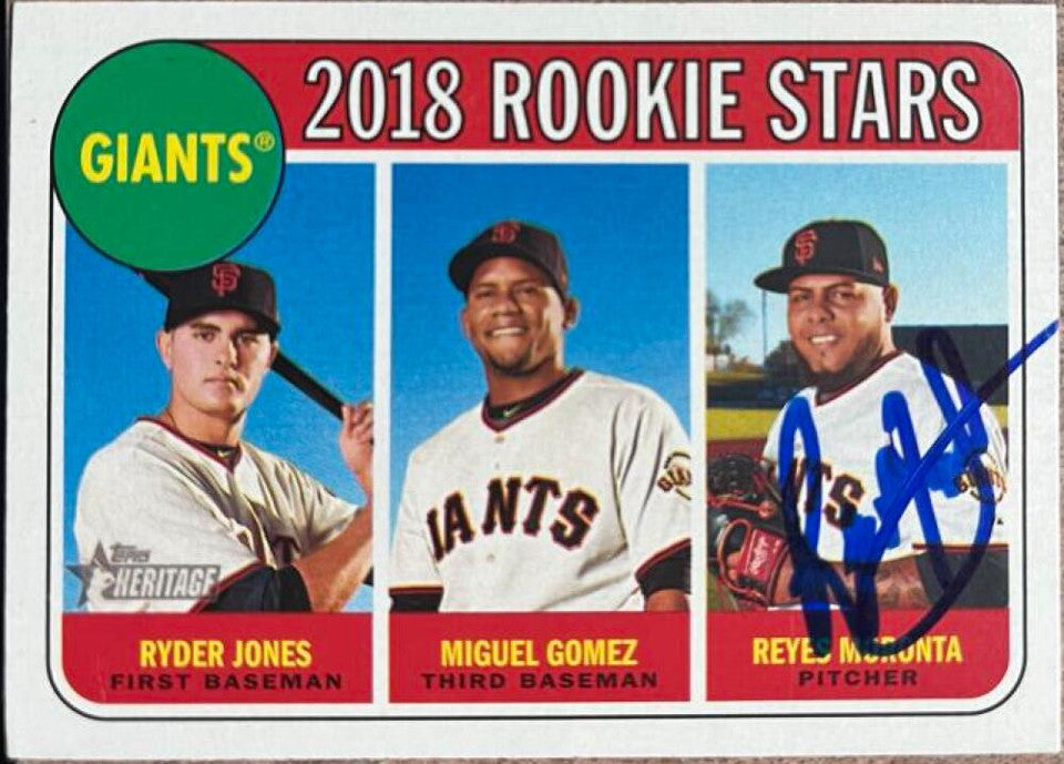 Reyes Moronta Signed 2018 Topps Heritage Baseball Card - San Francisco Giants