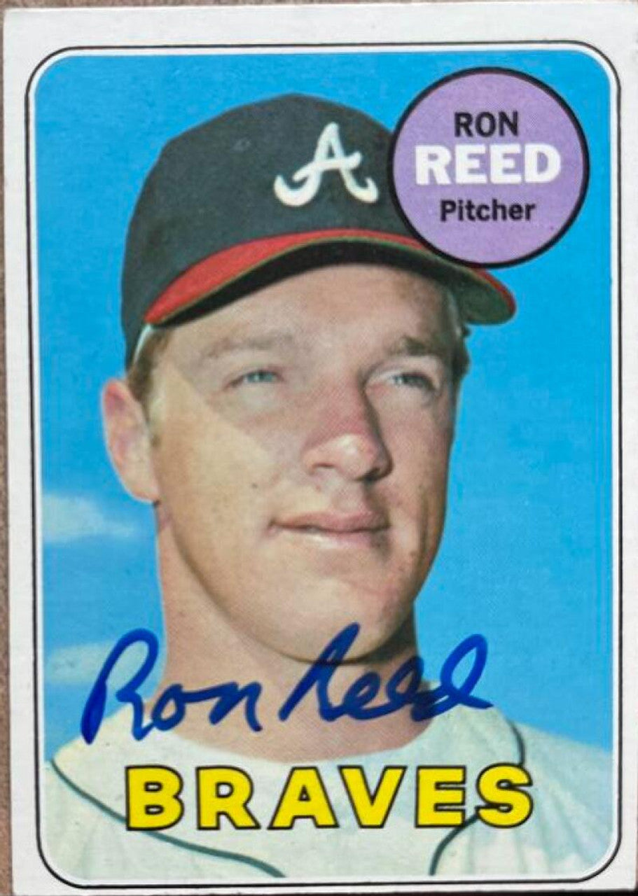 Ron Reed Signed 1969 Topps Baseball Card - Atlanta Braves