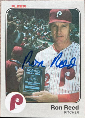 Ron Reed Signed 1983 Fleer Baseball Card - Philadelphia Phillies