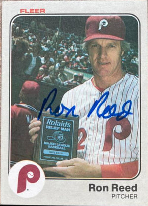 Ron Reed Signed 1983 Fleer Baseball Card - Philadelphia Phillies