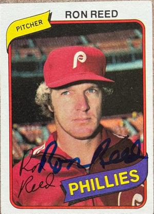 Ron Reed Signed 1980 Topps Burger King Baseball Card - Philadelphia Phillies