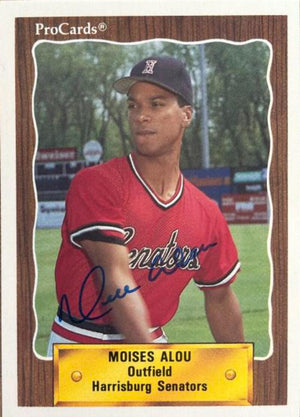 Moises Alou Signed 1990 ProCards Baseball Card - Harrisburg Senators
