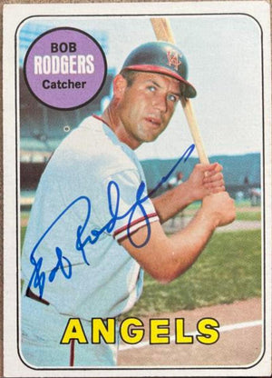 ボブ "バック" ロジャース サイン入り 1969 トップスベースボール カード - カリフォルニア エンゼルス