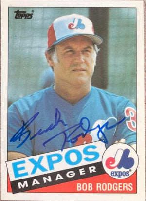 Bob "Buck" Rodgers Signed 1985 Topps Tiffany Traded Baseball Card - Montreal Expos