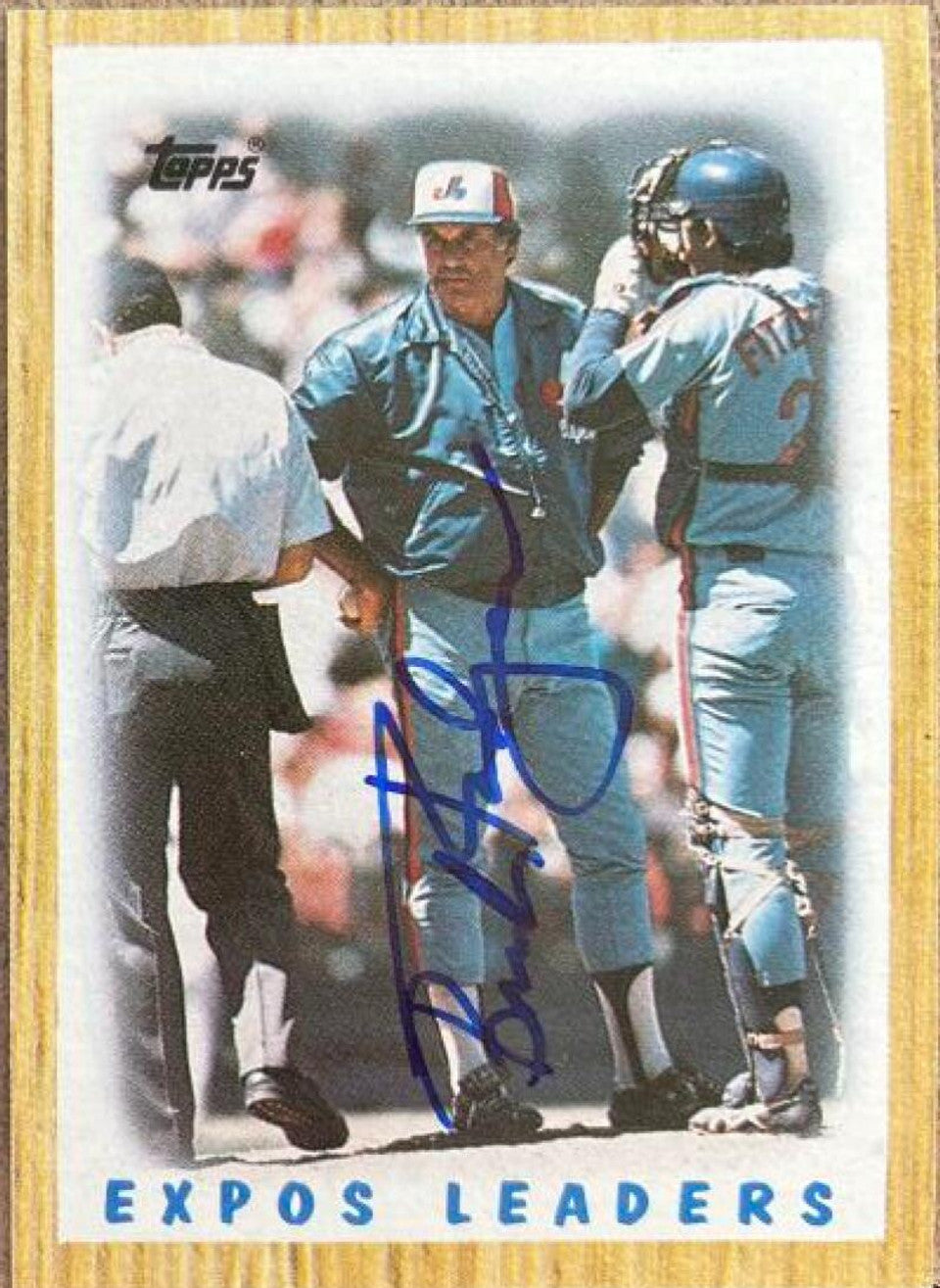 ボブ "バック" ロジャース サイン入り 1987 トップス リーダーズ ベースボール カード - モントリオール エクスポズ