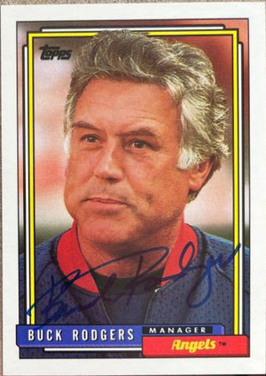 Bob "Buck" Rodgers Signed 1992 Topps Baseball Card - California Angels