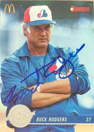 Bob "Buck" Rodgers Signed 1993 Donruss McDonald's Baseball Card - Montreal Expos