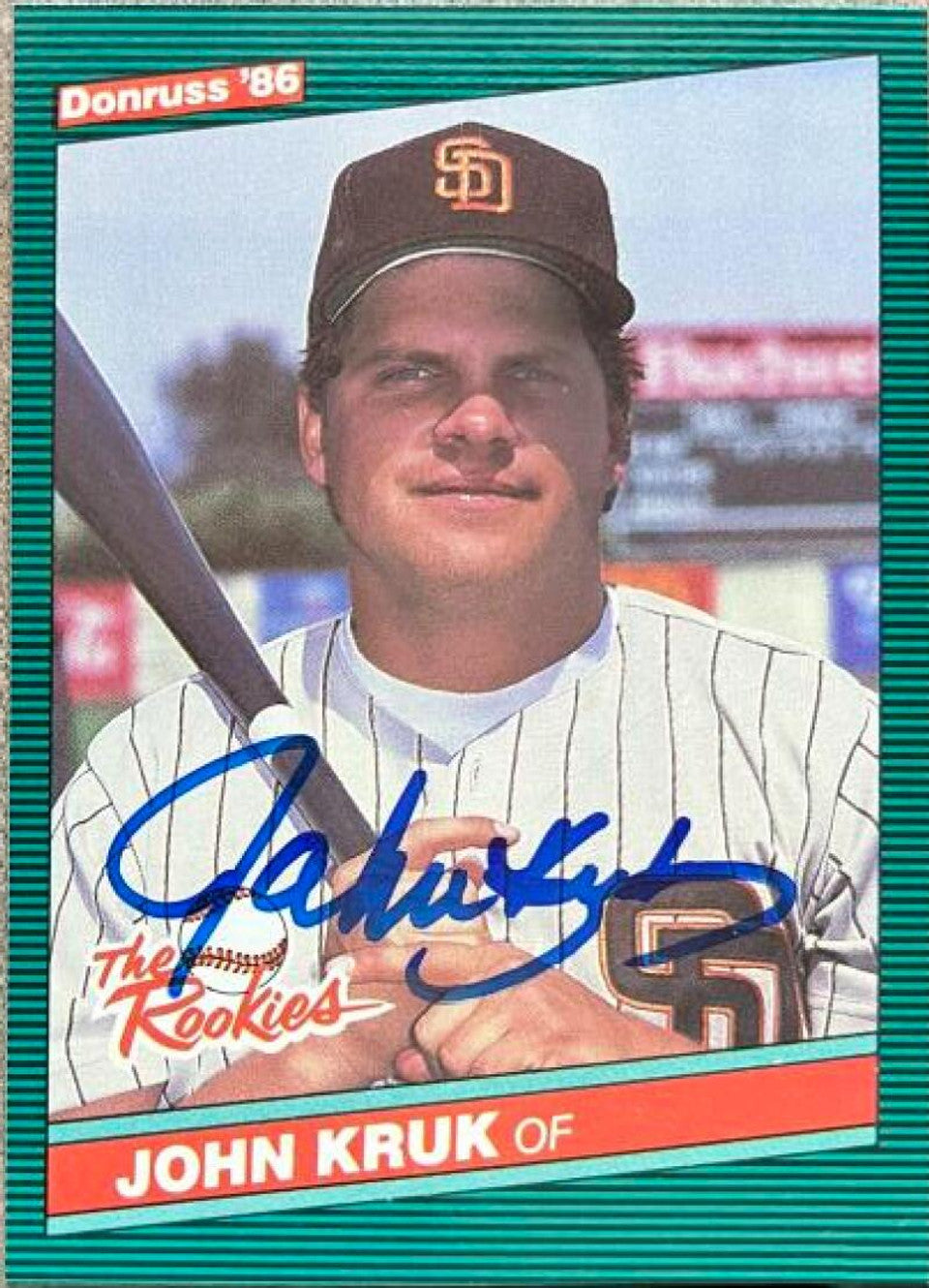 John Kruk Signed 1986 Donruss Rookies Baseball Card - San Diego Padres
