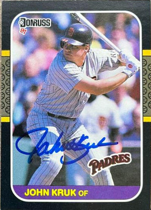 John Kruk Signed 1987 Donruss Baseball Card - San Diego Padres