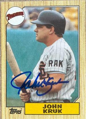 John Kruk Signed 1987 Topps Baseball Card - San Diego Padres