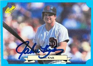 John Kruk Signed 1988 Classic Blue Baseball Card - San Diego Padres