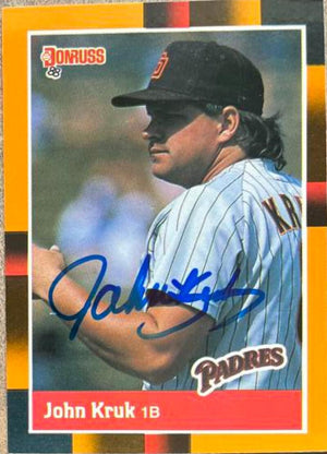 John Kruk Signed 1988 Donruss Baseball's Best Baseball Card - San Diego Padres