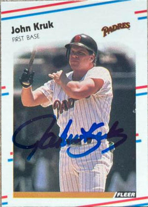 John Kruk Signed 1988 Fleer Classic Miniatures Baseball Card - San Diego Padres