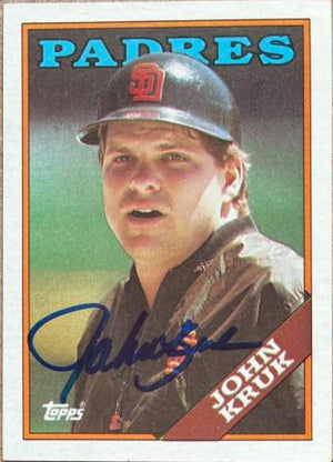 John Kruk Signed 1988 Topps Baseball Card - San Diego Padres