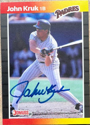 John Kruk Signed 1989 Donruss Baseball Card - San Diego Padres