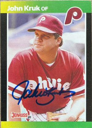 John Kruk Signed 1989 Donruss Baseball's Best Baseball Card - Philadelphia Phillies
