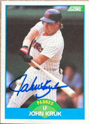 John Kruk Signed 1989 Score Baseball Card - San Diego Padres