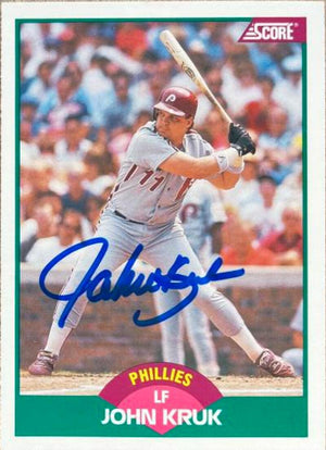 John Kruk Signed 1989 Score Rookie & Traded Baseball Card - Philadelphia Phillies