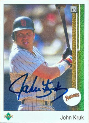 John Kruk Signed 1989 Upper Deck Baseball Card - San Diego Padres