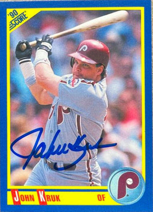 John Kruk Signed 1990 Score Baseball Card - Philadelphia Phillies