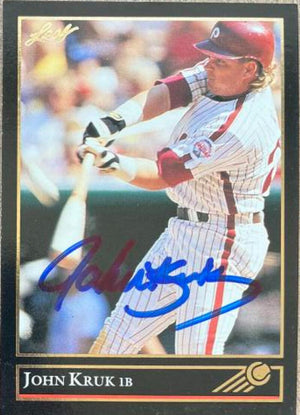 John Kruk Signed 1992 Gold Leaf Stars Baseball Card - Philadelphia Phillies