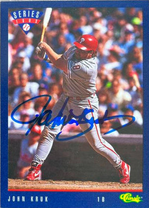 John Kruk Signed 1993 Classic Game Baseball Card - Philadelphia Phillies