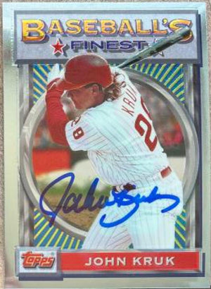 John Kruk Signed 1993 Topps Finest Baseball Card - Philadelphia Phillies