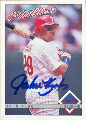 John Kruk Signed 1993 O-Pee-Chee Baseball Card - Philadelphia Phillies