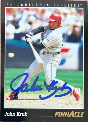John Kruk Signed 1993 Pinnacle Baseball Card - Philadelphia Phillies