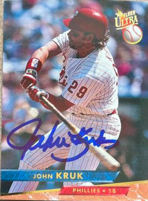 John Kruk Signed 1993 Fleer Ultra Baseball Card - Philadelphia Phillies