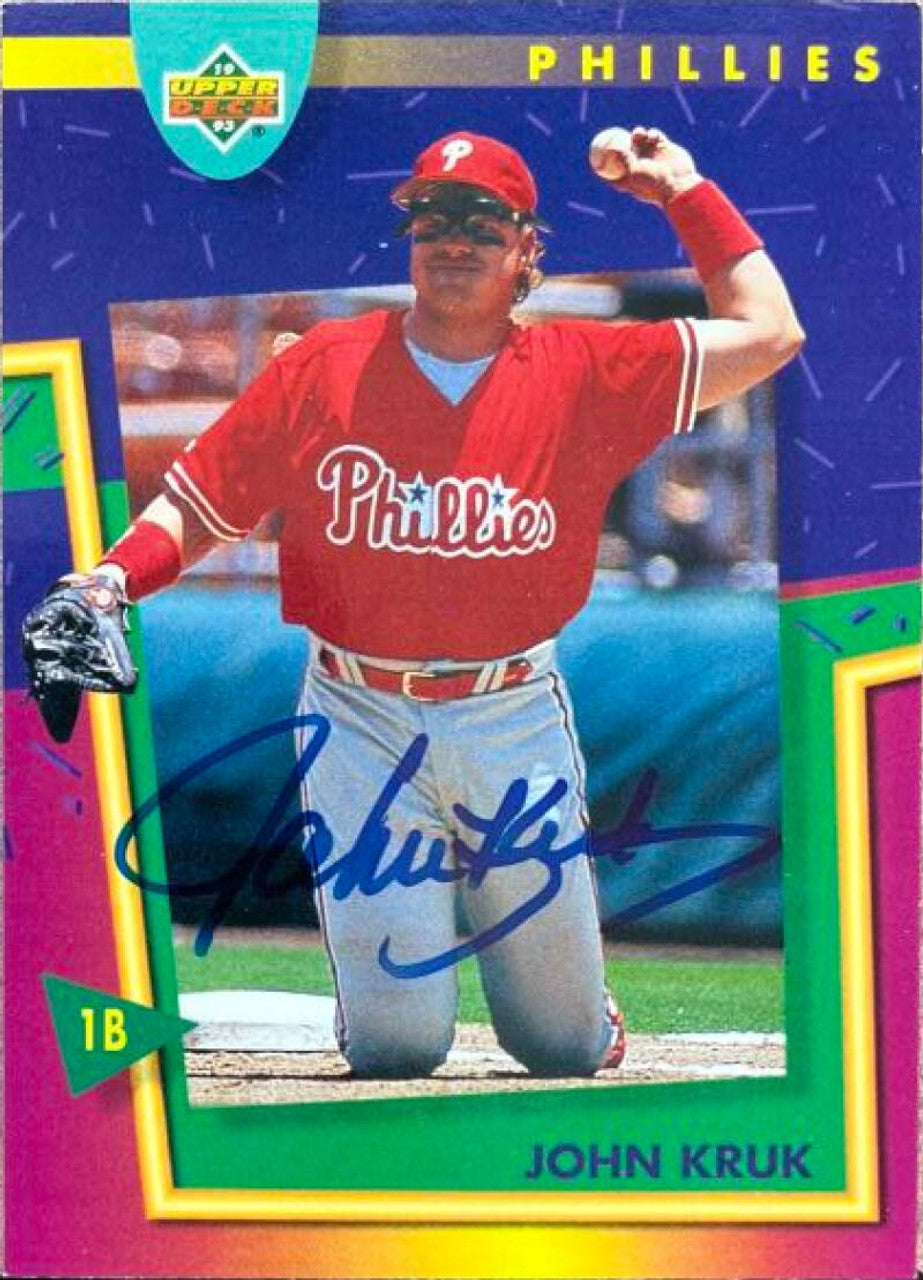 John Kruk Signed 1993 Upper Deck Fun Pack Baseball Card - Philadelphia Phillies