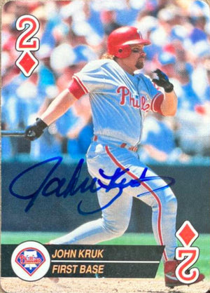 John Kruk Signed 1994 US Playing Card Co Aces Baseball Card - Philadelphia Phillies