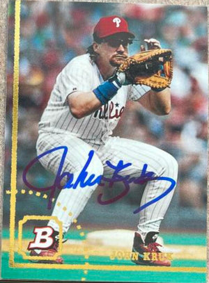 John Kruk Signed 1994 Bowman Baseball Card - Philadelphia Phillies