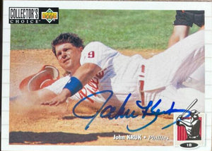 John Kruk Signed 1994 Collector's Choice Baseball Card - Philadelphia Phillies #168