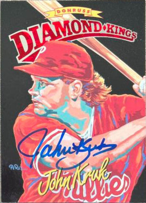 John Kruk Signed 1994 Donruss Diamond Kings Baseball Card - Philadelphia Phillies