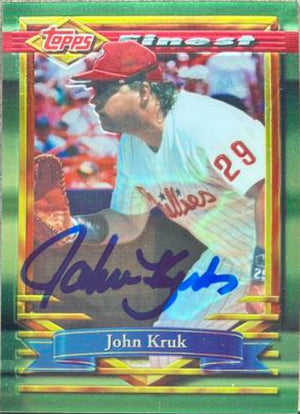 John Kruk Signed 1994 Topps Finest Baseball Card - Philadelphia Phillies