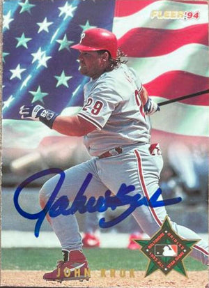 John Kruk Signed 1994 Fleer All-Star Baseball Card - Philadelphia Phillies