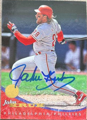 John Kruk Signed 1994 Leaf Baseball Card - Philadelphia Phillies