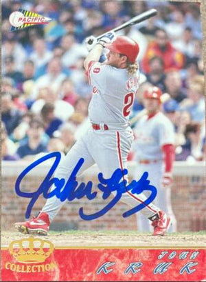 John Kruk Signed 1994 Pacific Crown Collection Baseball Card - Philadelphia Phillies