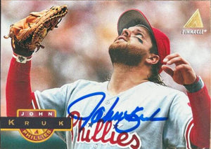 John Kruk Signed 1994 Pinnacle Baseball Card - Philadelphia Phillies