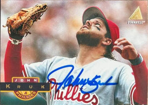 John Kruk Signed 1994 Pinnacle Baseball Card - Philadelphia Phillies
