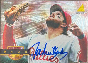 John Kruk Signed 1994 Pinnacle Museum Collection Baseball Card - Philadelphia Phillies