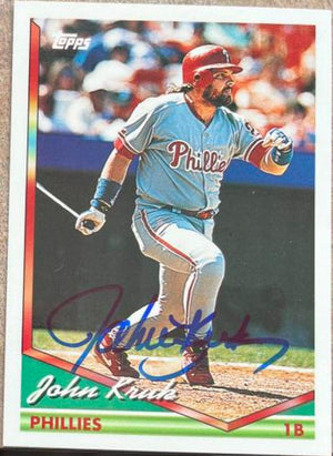 John Kruk Signed 1994 Topps Baseball Card - Philadelphia Phillies