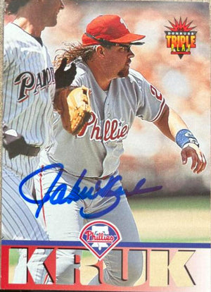 John Kruk Signed 1994 Triple Play Baseball Card - Philadelphia Phillies