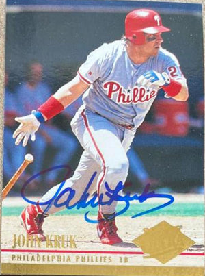 John Kruk Signed 1994 Fleer Ultra Baseball Card - Philadelphia Phillies