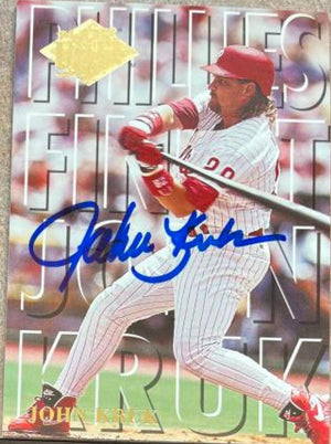 John Kruk Signed 1994 Fleer Ultra Phillies Finest Baseball Card - Philadelphia Phillies #6